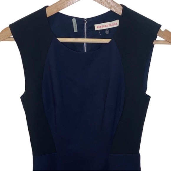 REBECCA TAYLOR Navy Black Skater Dress - Picture 2 of 6